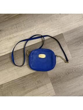 Michael Kors blue small leather crossbody bag